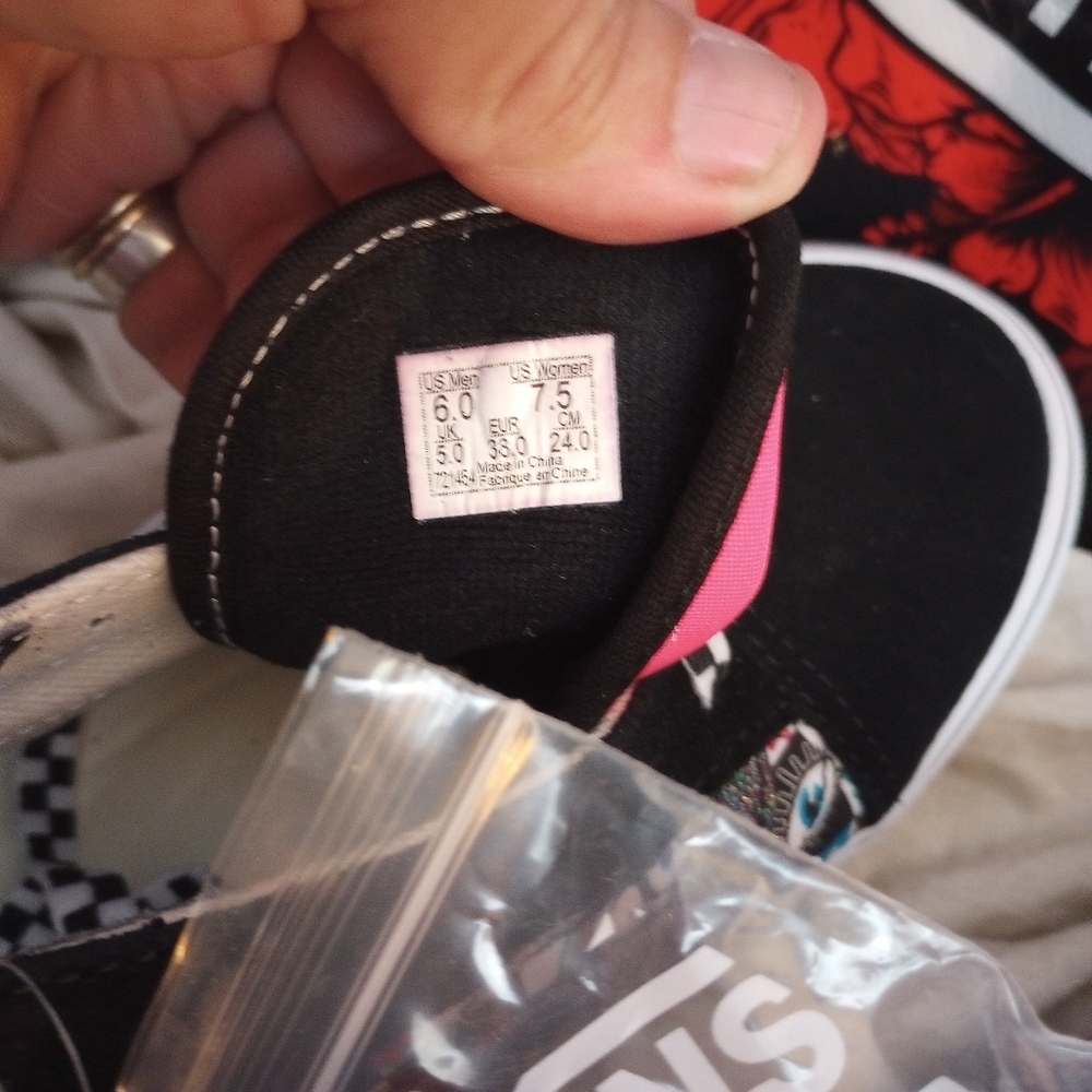 vans old school custom doodle check shoes NWT - Picture 5 of 5